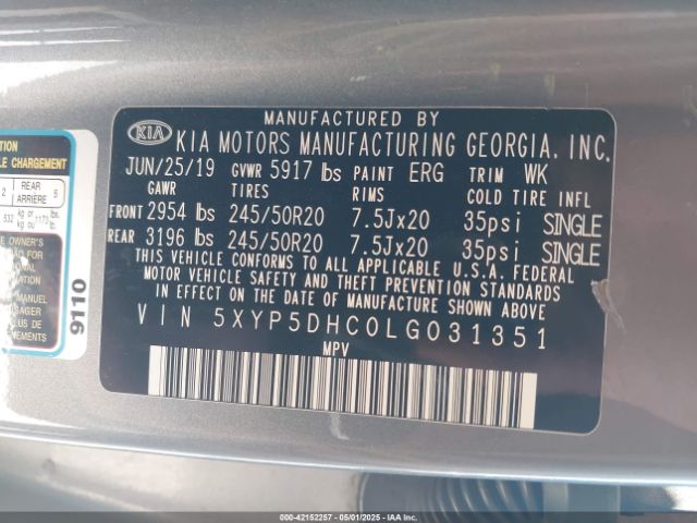 5XYP5DHC0LG031351 KIA Telluride Sx