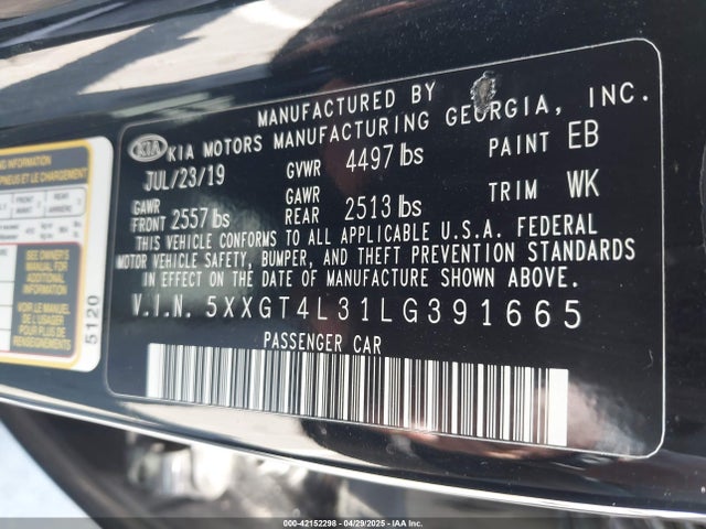 5XXGT4L31LG391665 KIA gdi