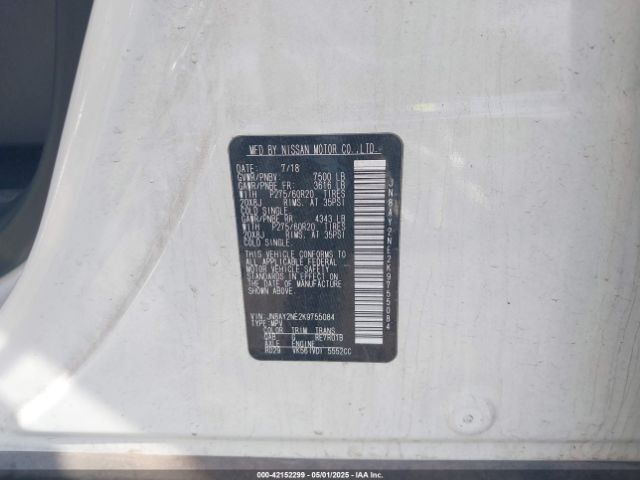JN8AY2NE2K9755084 Nissan 2019