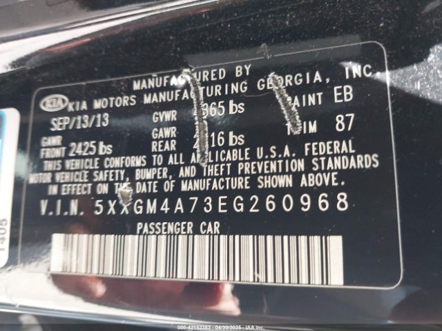 5XXGM4A73EG260968 KIA Optima Lx