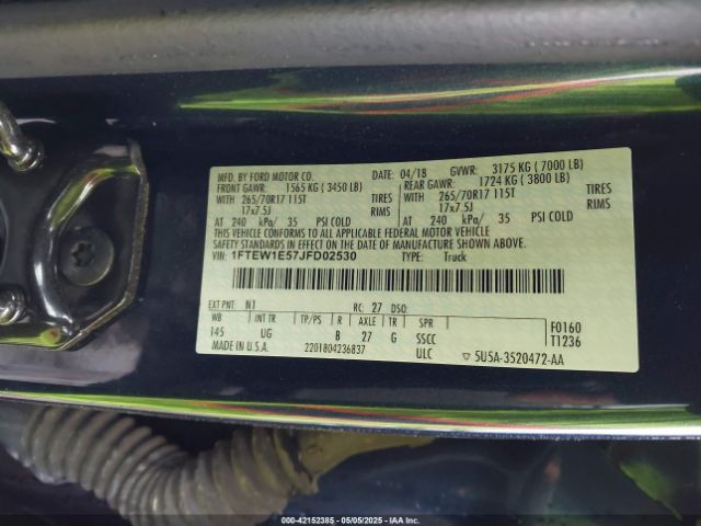 2018 FORD F-150 1FTEW1E57JFD02530 Photo 8