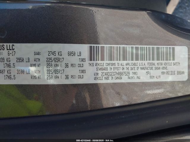 2C4RDGEG7HR807529 Dodge Grand Caravan Gt