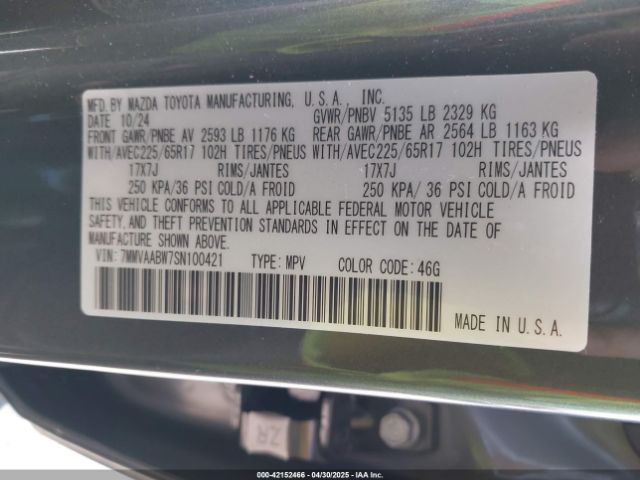 7MMVAABW7SN100421 Mazda Cx-50 Hybrid Preferred Package