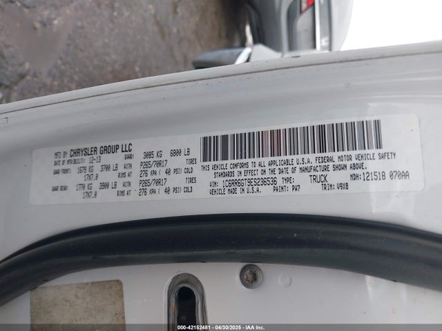 1C6RR6GT9ES236536 RAM 1500 Slt