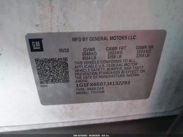 2018 CHEVROLET BOLT EV 1G1FX6S07J4132293 Photo 8