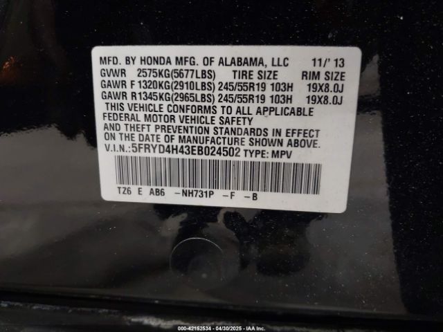 5FRYD4H43EB024502 Acura Mdx Technology Package