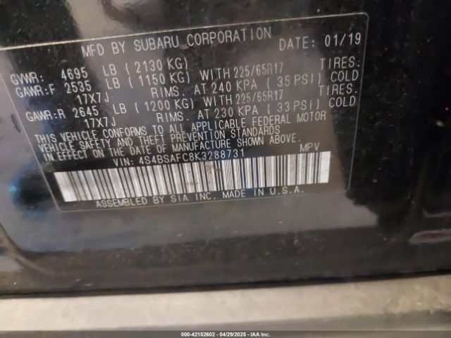 4S4BSAFC8K3288731 Subaru Outback 2.5i Premium