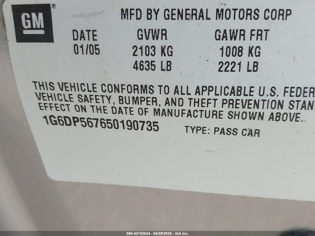 2005 CADILLAC CTS 1G6DP567650190735 Photo 8