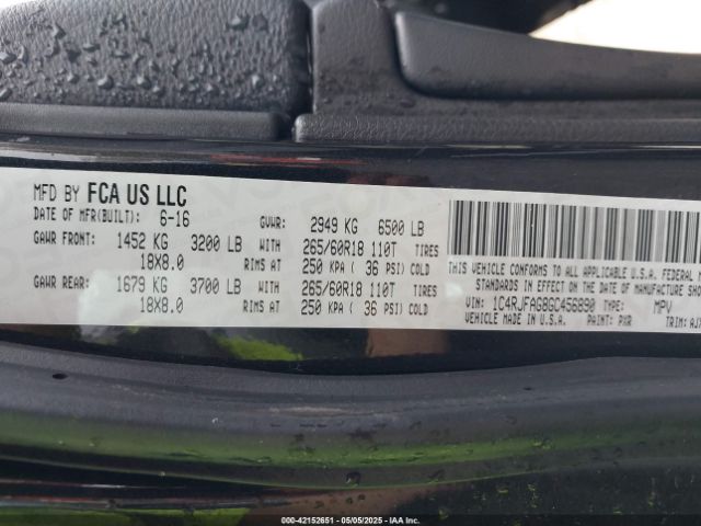 1C4RJFAG8GC456890 Jeep Grand Cherokee 75th Anniversary