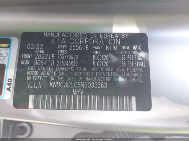KNDC3DLC6N5035363 KIA 2022