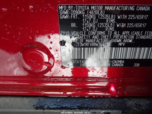 2T3W1RFV8RW363315 Toyota Rav4 Xle