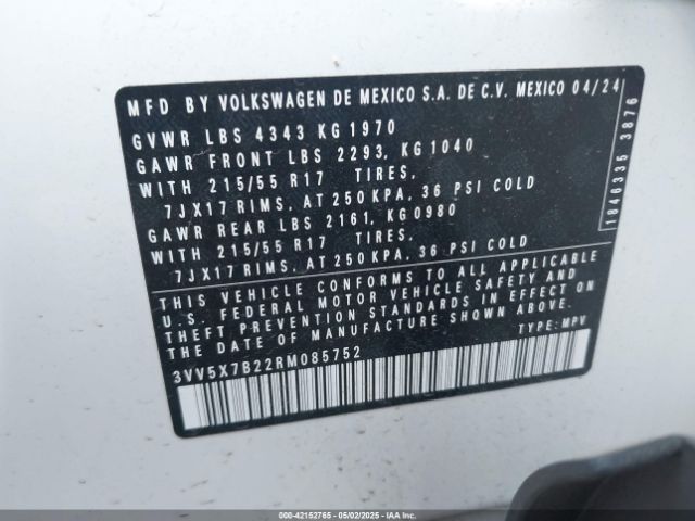 2024 VOLKSWAGEN TAOS 3VV5X7B22RM085752 Photo 8