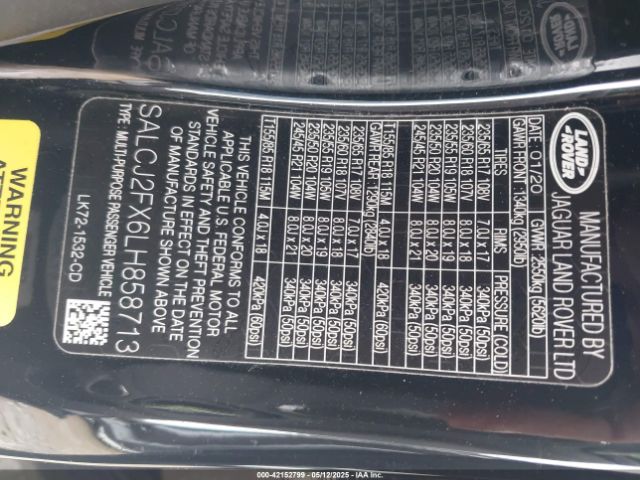 2020 LAND ROVER DISCOVERY SPORT SALCJ2FX6LH858713 Photo 8