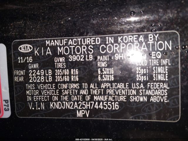 KNDJN2A25H7445516 KIA Soul