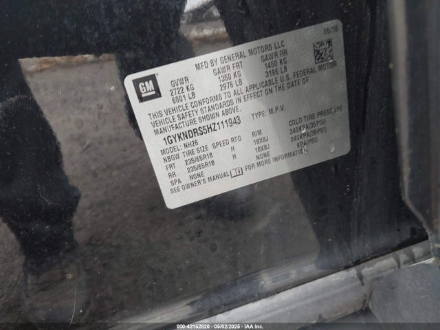 2017 CADILLAC XT5 1GYKNDRS5HZ111943 Photo 8