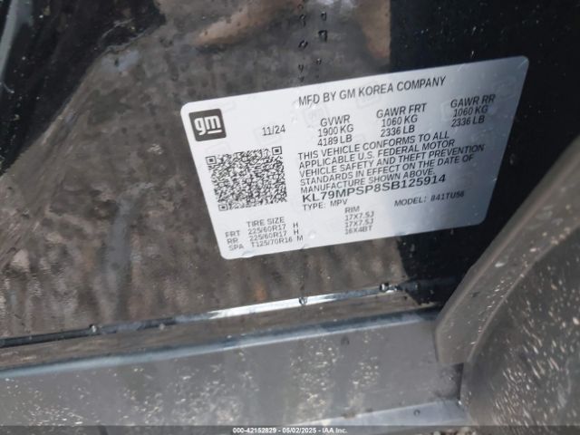 KL79MPSP8SB125914 Chevrolet Trailblazer Fwd Lt