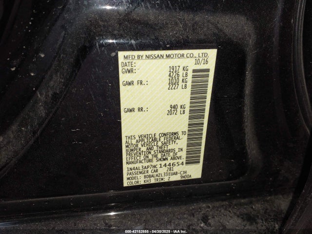 1N4AL3AP7HC144654 Nissan Altima 2.5 Sr