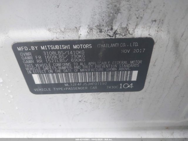 2018 MITSUBISHI MIRAGE G4 ML32F4FJ5JHF07192 Photo 8