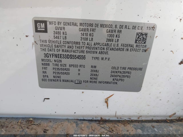 2013 CADILLAC SRX 3GYFNEE33DS554556 Photo 8