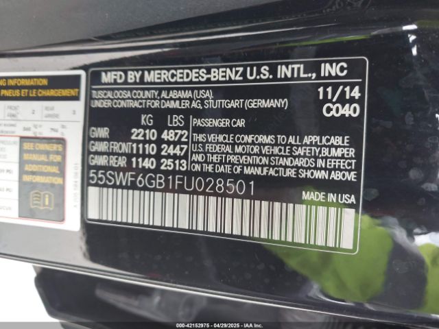 55SWF6GB1FU028501 Mercedes-Benz C-Class