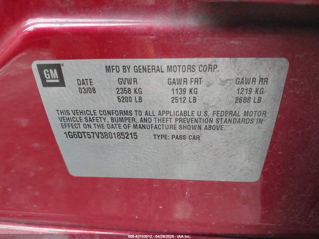 2008 CADILLAC CTS 1G6DT57V380185215 Photo 8
