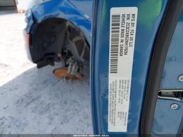 2C3CDXBG2NH176284 Dodge Charger Sxt Rwd