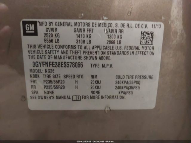 3GYFNFE38ES578066 Cadillac Srx Performance Collection