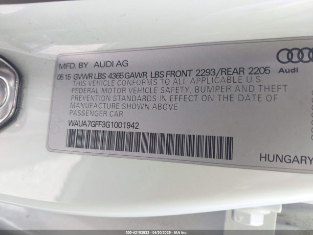 2016 AUDI A3 WAUA7GFF3G1001942 Photo 8