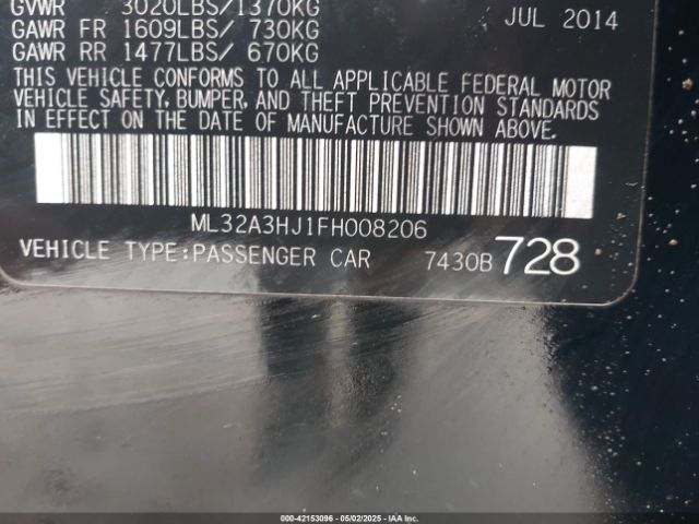 2015 MITSUBISHI MIRAGE ML32A3HJ1FH008206 Photo 8