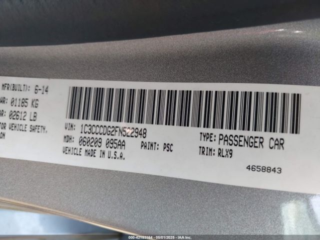2015 CHRYSLER 200 1C3CCCDG2FN522948 Photo 8