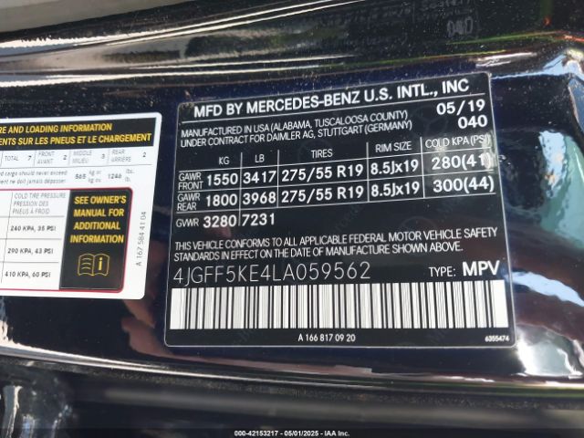 2020 MERCEDES-BENZ GLS 450 4JGFF5KE4LA059562 Photo 8