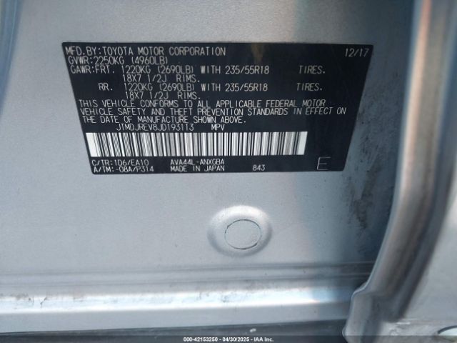 JTMDJREV8JD193113 Toyota Rav4 Hybrid Limited