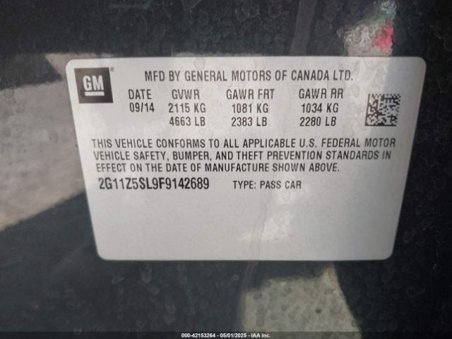 2G11Z5SL9F9142689 Chevrolet IMPALA LS