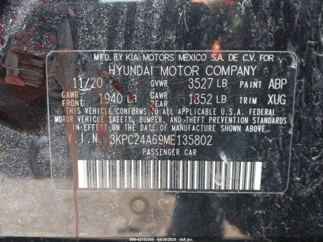 2021 HYUNDAI ACCENT 3KPC24A69ME135802 Photo 8