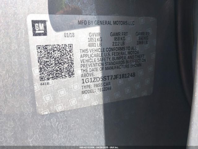 1G1ZD5ST7JF181248 Chevrolet MALIBU LT
