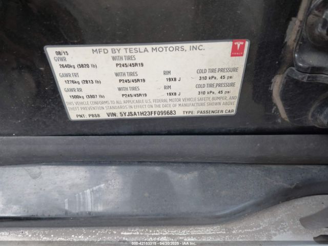 5YJSA1H23FF099683 Tesla Model S 70d/85d/p85d