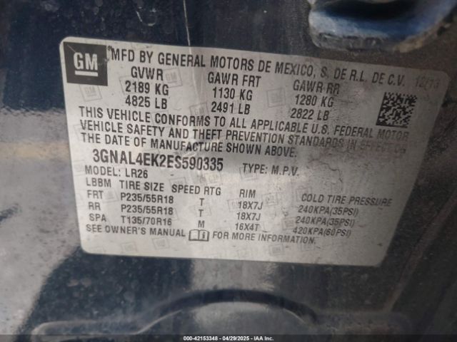 3GNAL4EK2ES590335 Chevrolet Captiva Sport Ltz