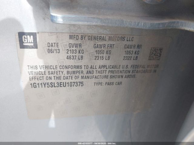 1G11Y5SL3EU107375 Chevrolet Impala 1ls