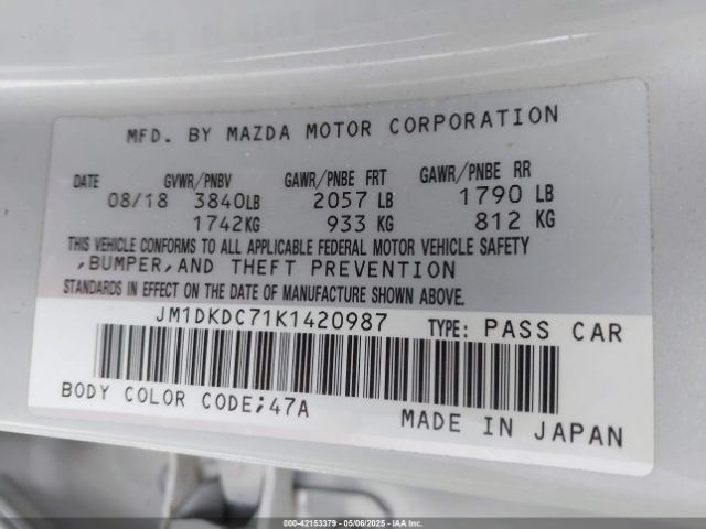 JM1DKDC71K1420987 Mazda Cx-3 Touring