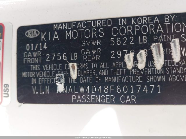 KNALW4D48F6017471 KIA 2015