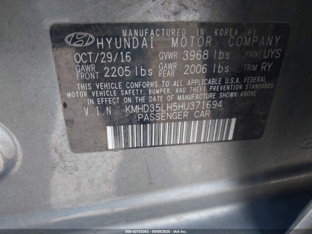 KMHD35LH5HU371694 Hyundai ELANTRA GT