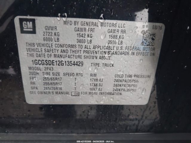 1GCGSDE12G1354429 Chevrolet Colorado Z71