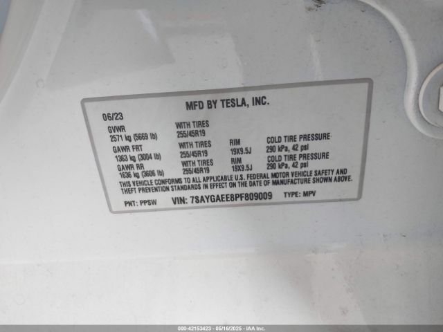 7SAYGAEE8PF809009 Tesla Model Y Awd/long Range Dual Motor All-wheel Drive