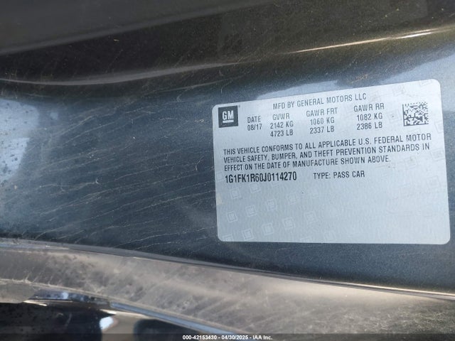 1G1FK1R60J0114270 Chevrolet lt4 - direct injection, sc, afm, variable valve timing, alum