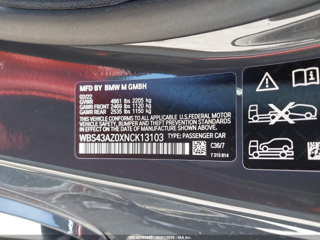 WBS43AZ0XNCK13103 BMW 2022