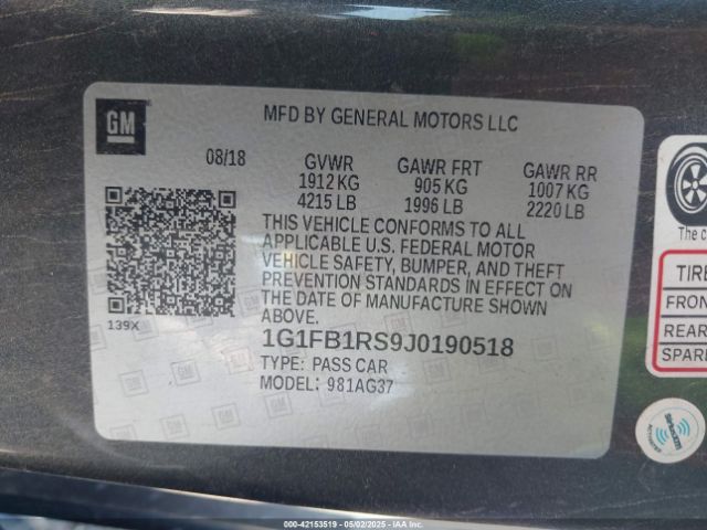 2018 CHEVROLET CAMARO 1G1FB1RS9J0190518 Photo 8