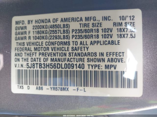 2013 ACURA RDX 5J8TB3H56DL009140 Photo 8