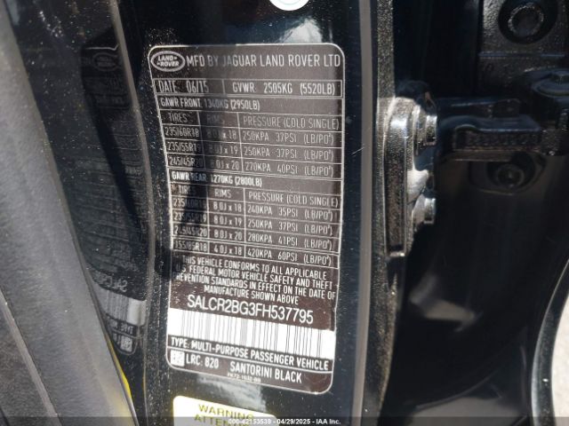 2015 LAND ROVER DISCOVERY SPORT SALCR2BG3FH537795 Photo 8