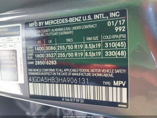 4JGDA5HB3HA906131 Mercedes-Benz Gle 350 4matic