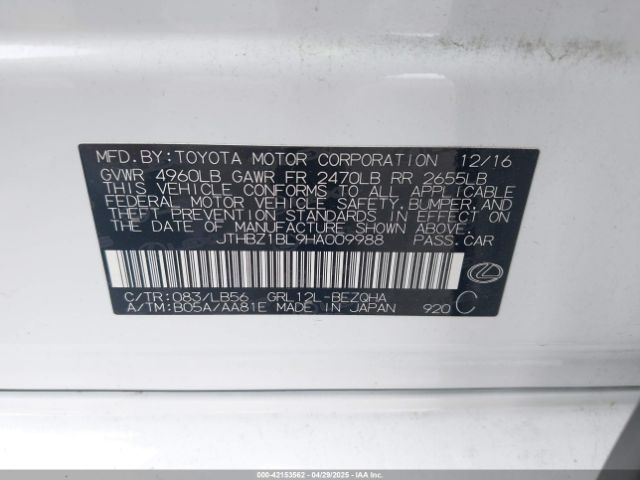 2017 LEXUS GS 350 JTHBZ1BL9HA009988 Photo 8